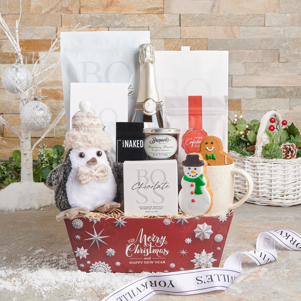 Sparkling Wine Festive Christmas Tray – how the gift is presented