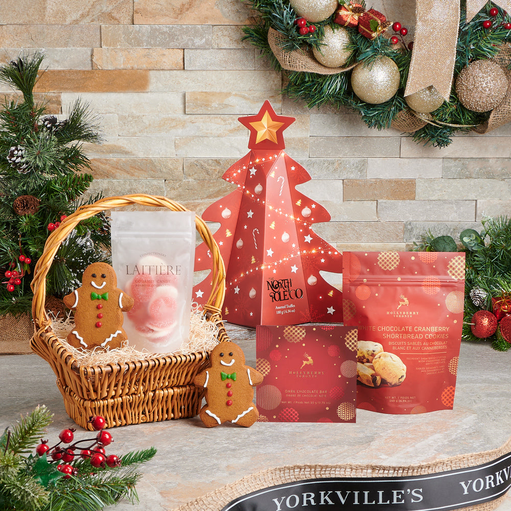 Natural Rattan Holiday Treats Basket – how the gift is presented