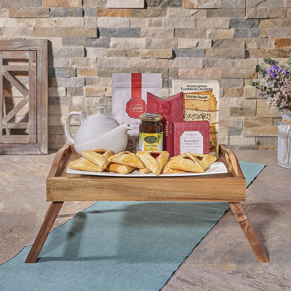 Purim Teatime Gift Tray, tea gift, tea, kosher gift, kosher, purim gift, purim
