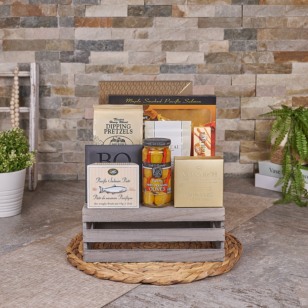 Seafood and Tea Gift Basket – how the gift is presented