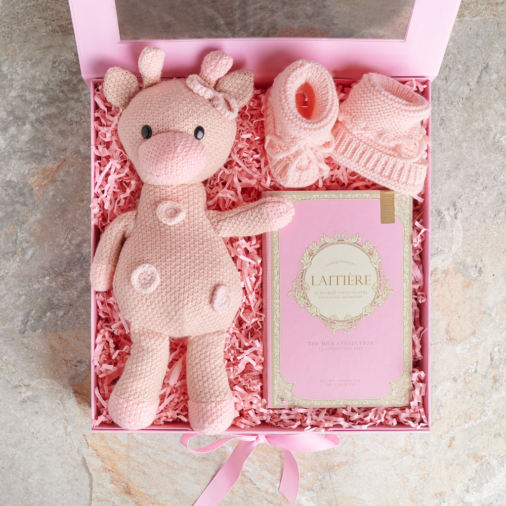 Baby Booties and Plush Gift Box – how the gift is presented