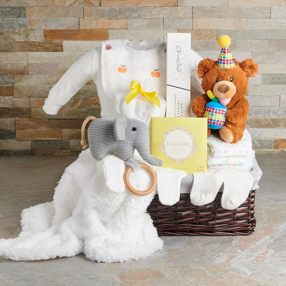 Baby Gift Basket with Teething Toys – how the gift is presented