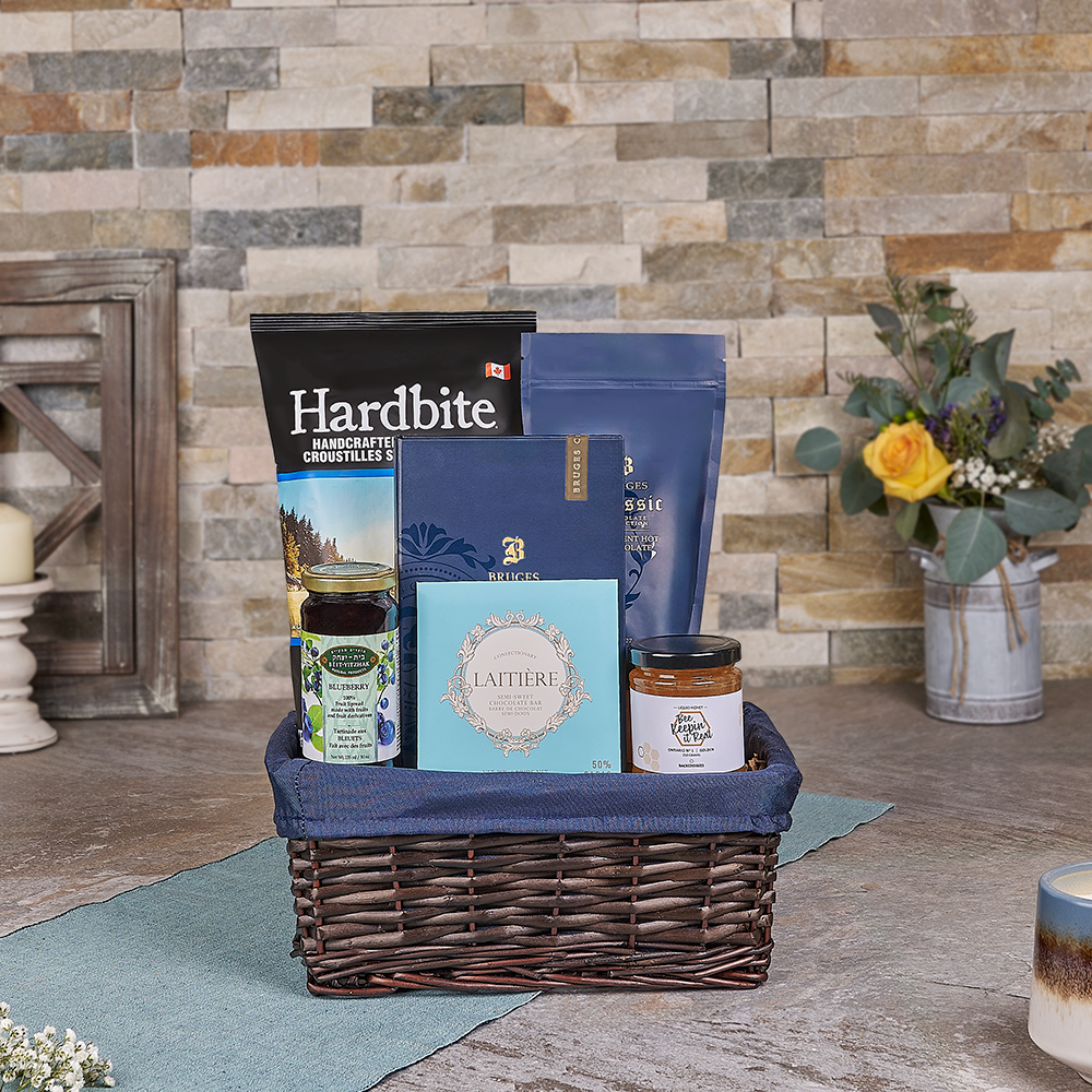 Chocolate and Fruit Spread Basket – how the gift is presented
