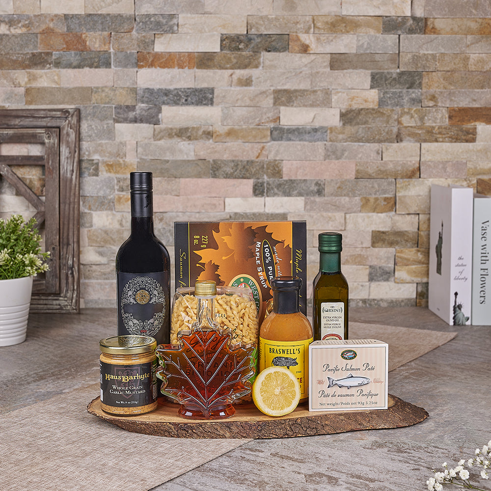 Smoked Salmon Pasta Gift – how the gift is presented