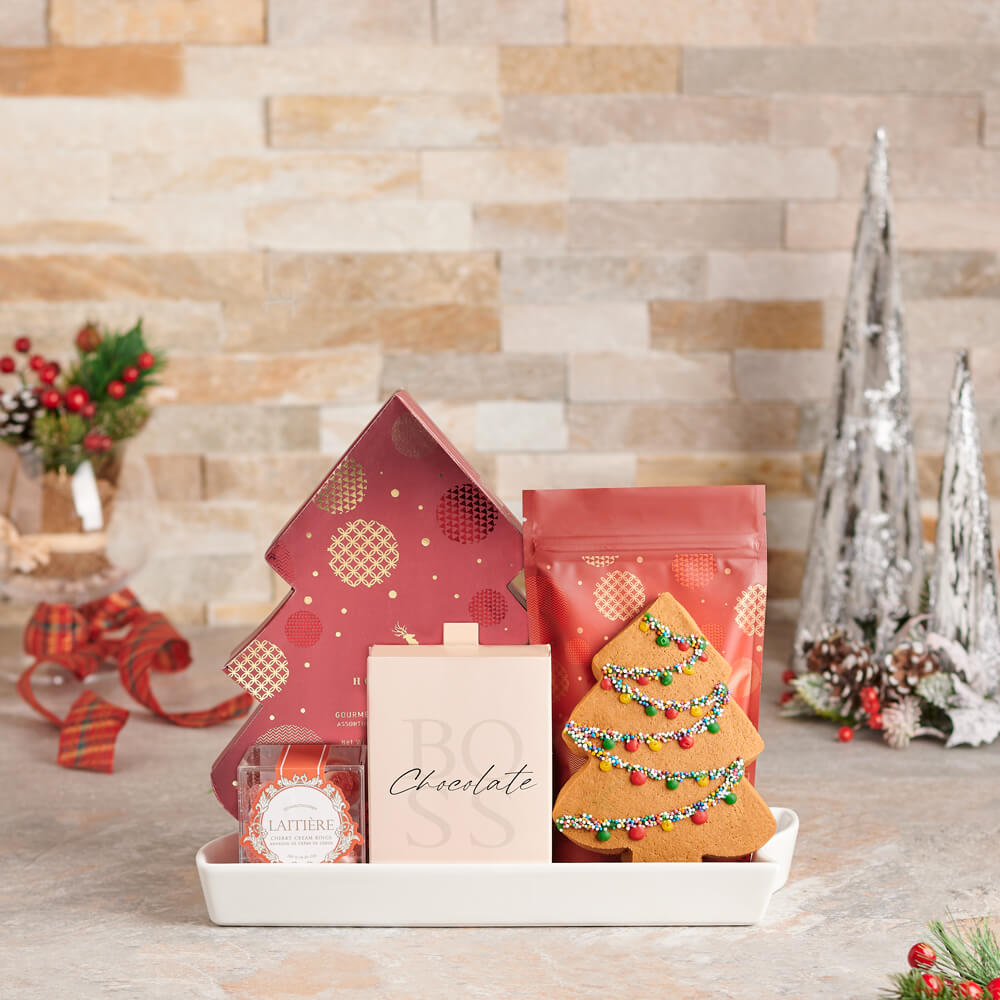 Holiday Truffles and Treats Basket – how the gift is presented