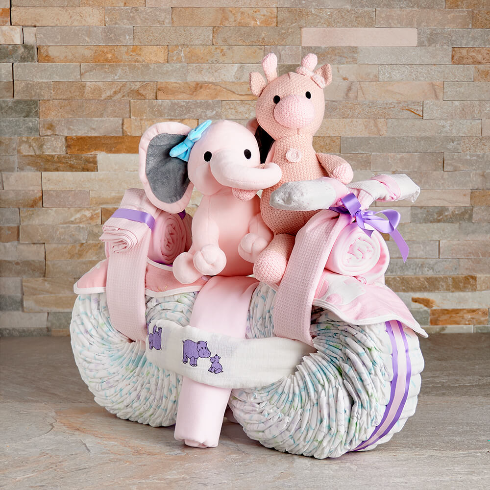 Diaper Cake for Baby Girl – how the gift is presented