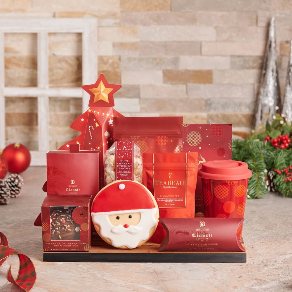 Christmas Santa Cookie Basket – how the gift is presented