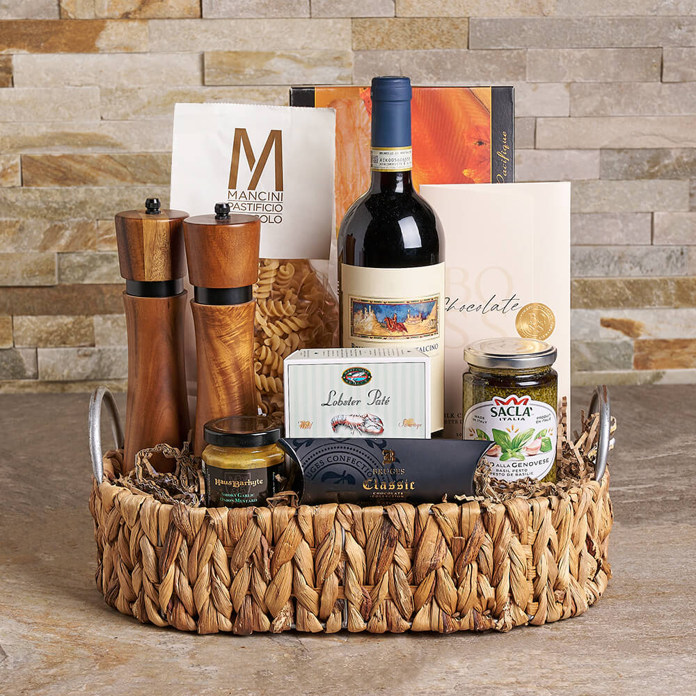 Wine and Savory Treats Gift Set – how the gift is presented