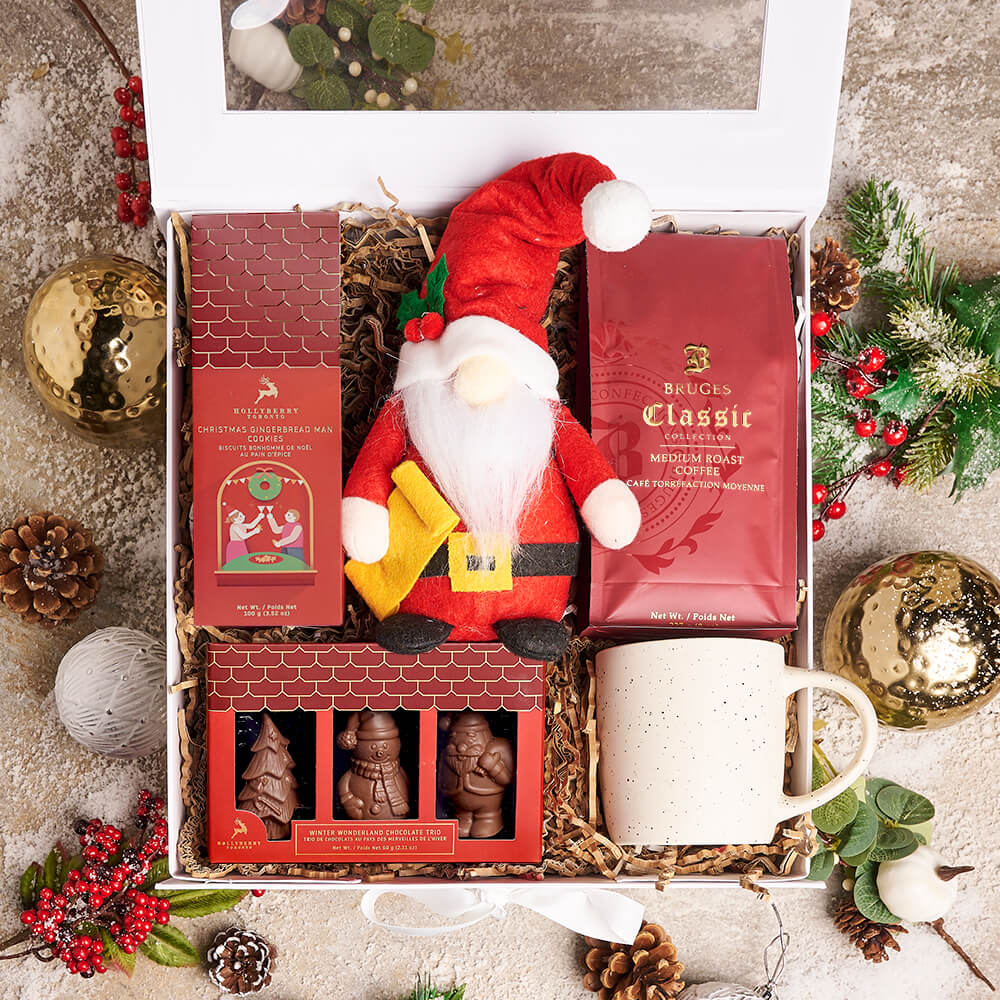 Gingerbread Cookie and Coffee Basket – how the gift is presented