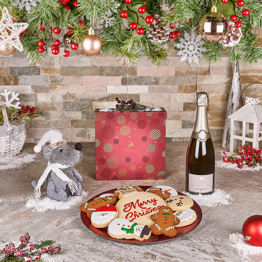 Holiday Cookies with Sparkling Wine – how the gift is presented