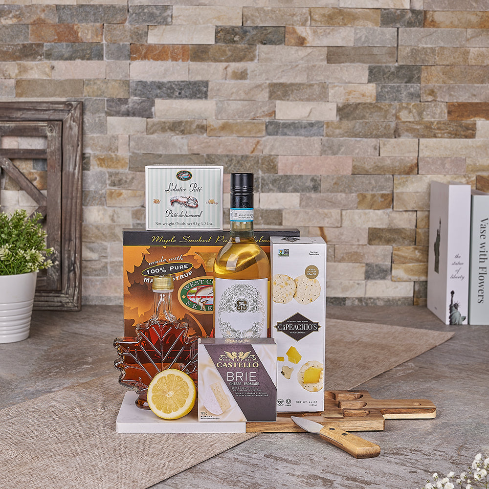 Maple Smoked Wine Gift Basket – how the gift is presented