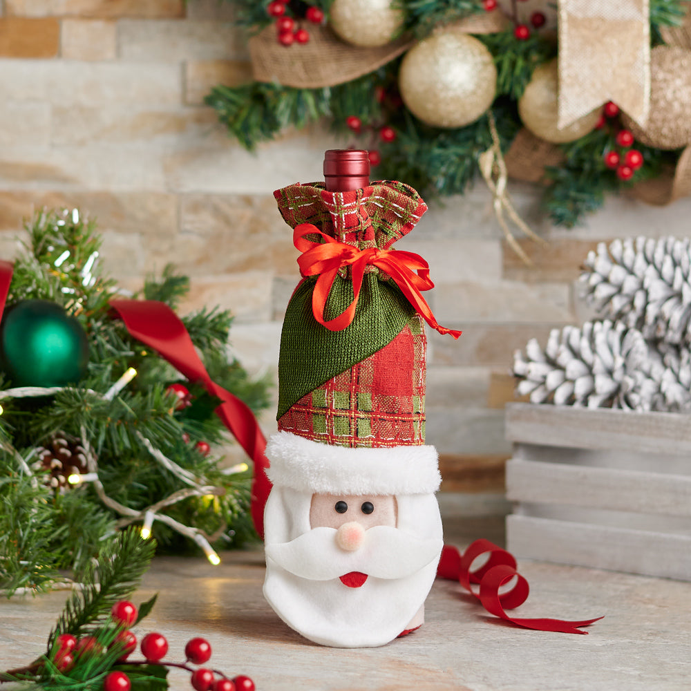 Santa and Hat Wine Basket – how the gift is presented