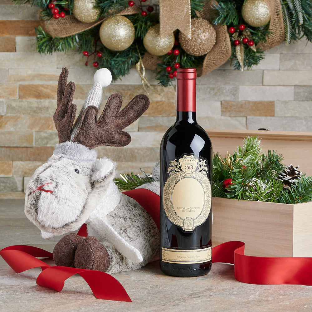 Red Wine Pine Box Gift – how the gift is presented