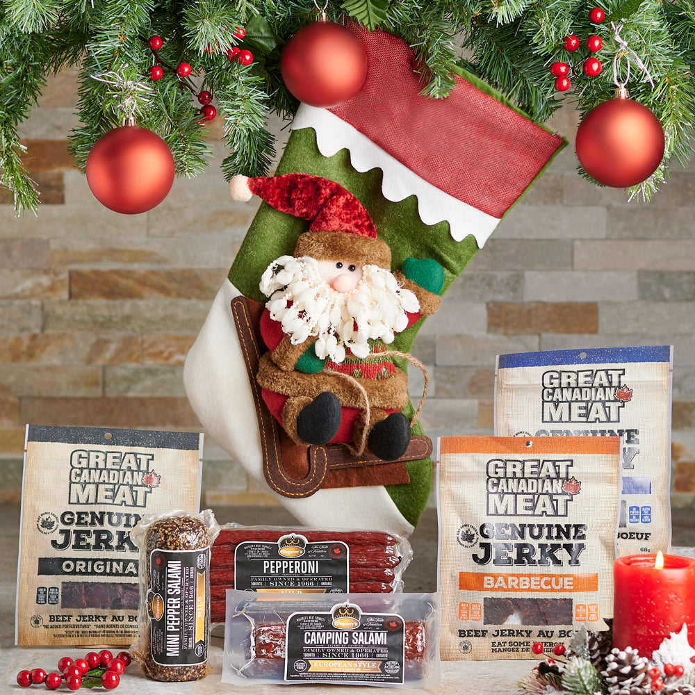 gourmet gifts, gourmet, christmas gift set, christmas, Meat, jerky, gourmet gift delivery, delivery gourmet gift, christmas stocking