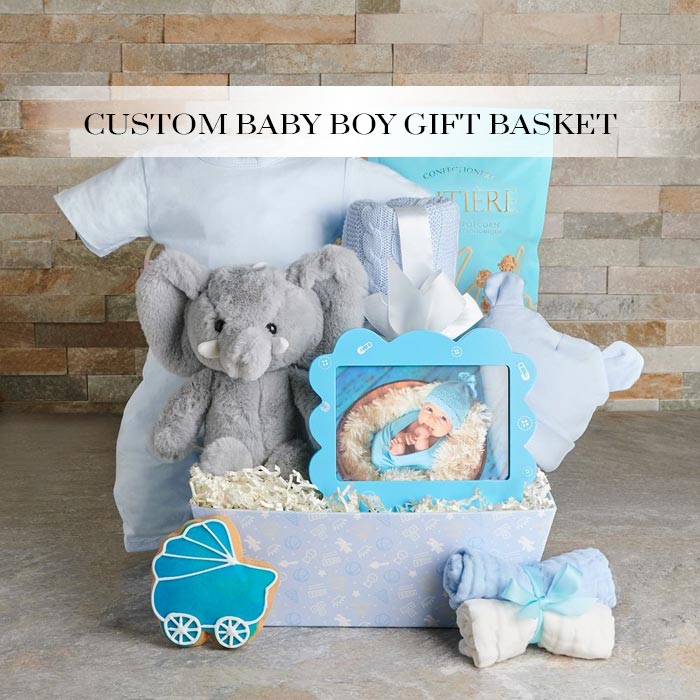 Custom Baby Boy Gift Basket