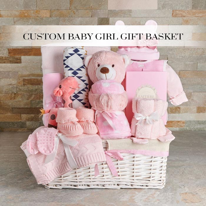 Custom Baby Girl Gift Basket – custom gift baskets – Yorkville's Gift ...