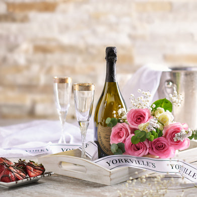 Floral arrangement prepared for delivery