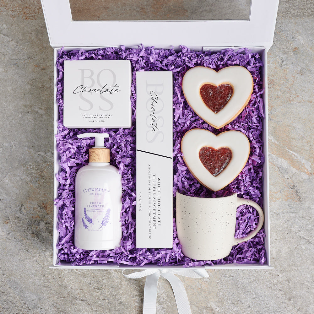 Subtle Serenity &amp; Sweet Bites Gift Set, gourmet gift, spa gift, chocolate gift, mother's day, mother's day gift