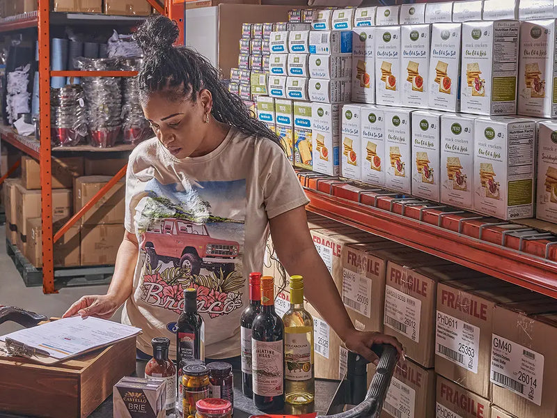 A Yorkville's team member picking items for an order