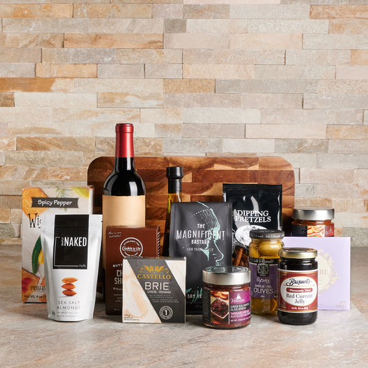 Brunch Appetizer & Wine Gift Set, Gourmet Gift Baskets, Wine Gift Baskets