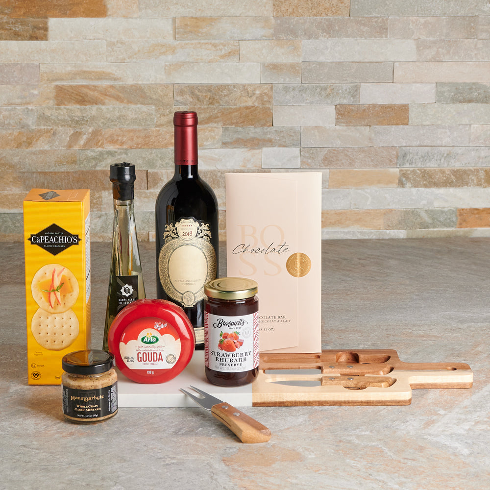 Delish Appetizer, Cheese &amp; Wine Set, gourmet gift, gourmet, wine gift, wine, cheeseboard gift, cheeseboard, cheese gift, cheese
