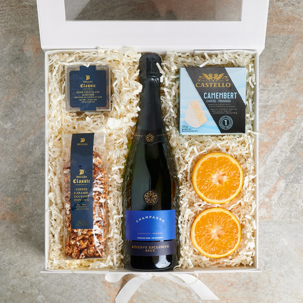 Box of Sweet Nothings &amp; Champagne, gourmet gift, gourmet, sparkling wine gift, sparkling wine, champagne gift, champagne, chocolate gift, chocolate