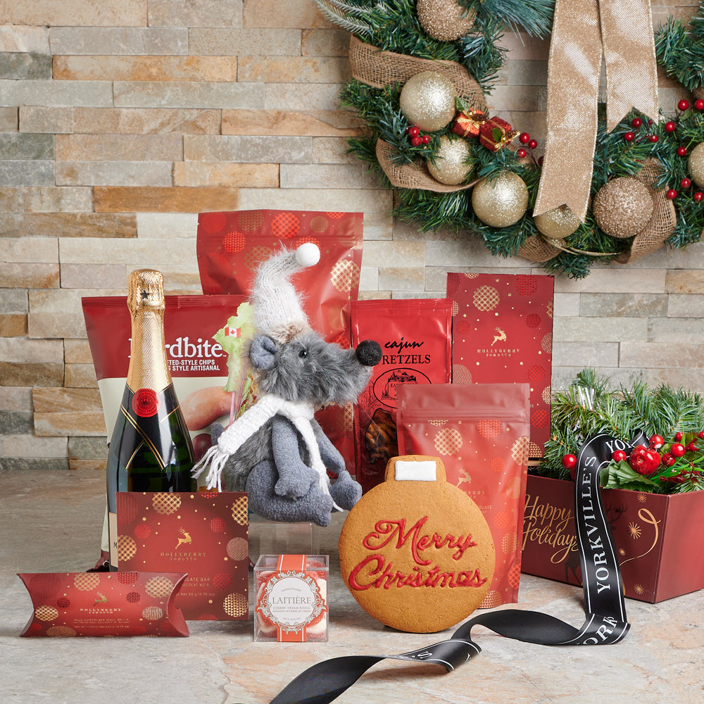 The Golden Christmas Gift Basket, cookies,  Chocolate,  gourmet gifts,  gourmet,  Champagne,  Champagne Gift Basket,  holiday,  Christmas Gift Baskets,  christmas tray,  christmas,  champagne gift basket delivery ,delivery champagne gift basket 