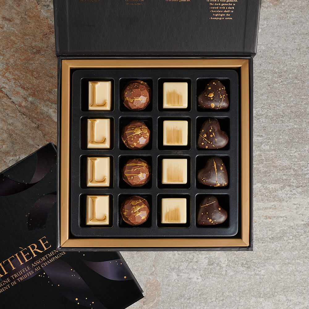 Sparkling Wine and Truffle Gift – how the gift is presented