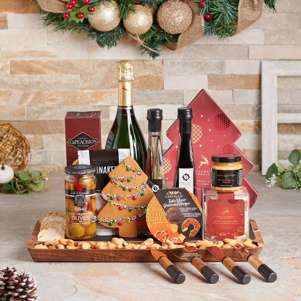 Christmas Bounty &amp; Champagne Gift Set, christmas gift, christmas, holiday gift, holiday, gourmet gift, gourmet, champagne gift, champagne, sparkling wine, sparkling wine, gourmet gift, gourmet