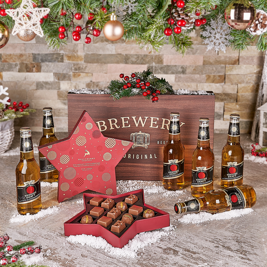 Christmas Chocolates &amp; Beer Set, christmas gift, christmas, beer gift, beer, chocolate gift, chocolate, Set 28420-2024