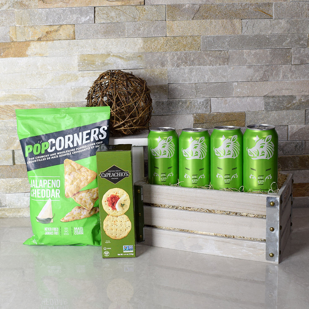 St. Patrick's Day Beer &amp; Snacks Gift Crate