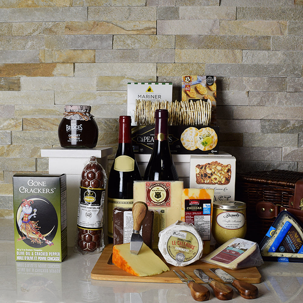 NYC’s Finest Wine &amp; Cheese Gift Basket, Christmas gift baskets, wine gift baskets
