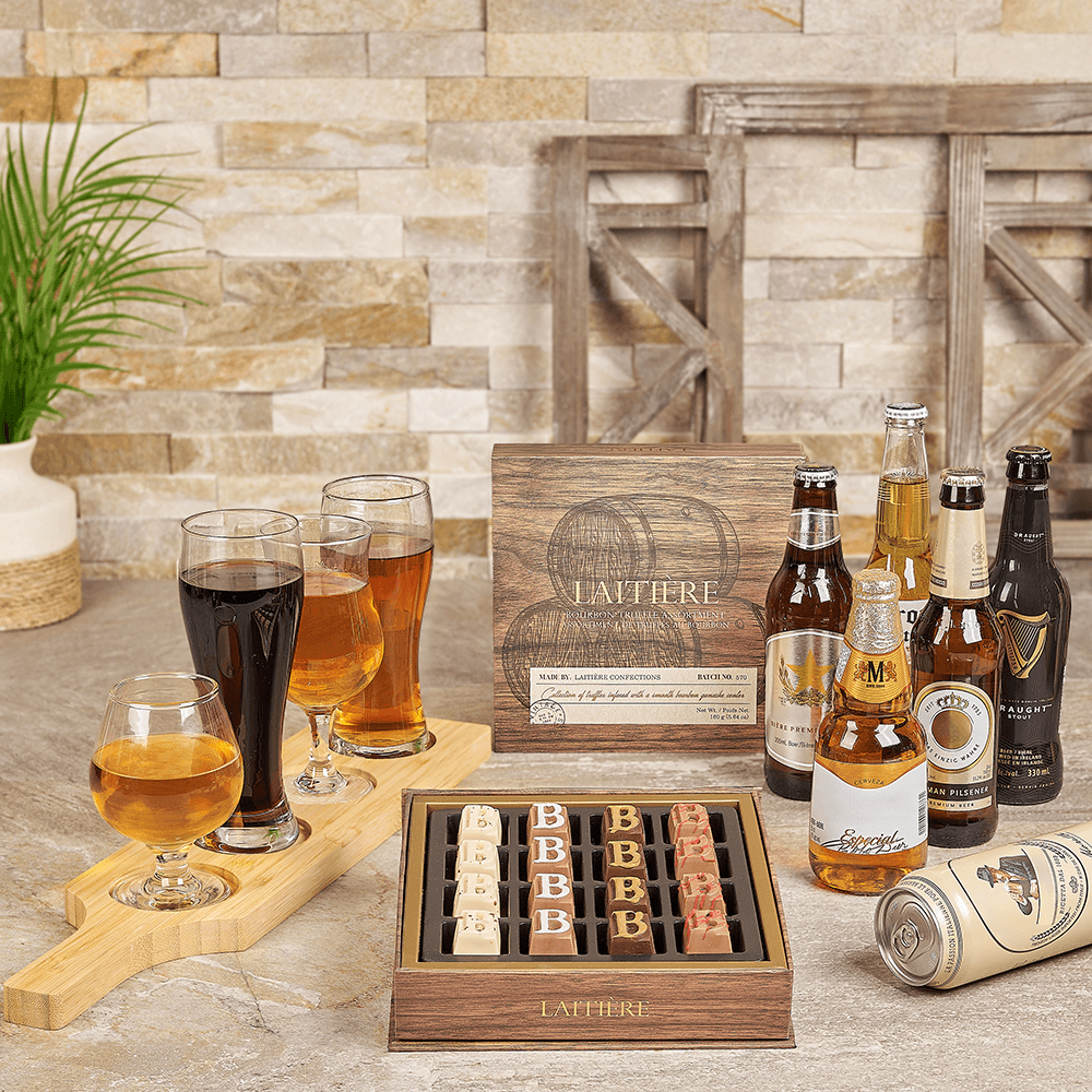 Decadent Truffle &amp; Beer Flight Gift, beer gift, beer, beer flight gift, beer flight, chocolate gift, chocolate