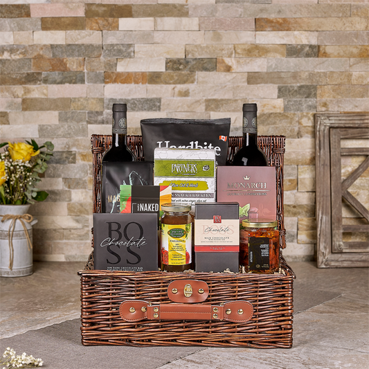 Deluxe Kosher Picnic Basket, wine gift, wine, kosher gift, kosher, chocolate gift, chocolate,Set 28516-2024