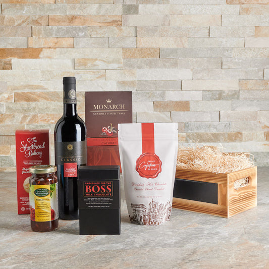 The Dreamy Comforts Kosher Wine and Sweets Gift Basket, Wine Gift Baskets, Gourmet Gift Baskets