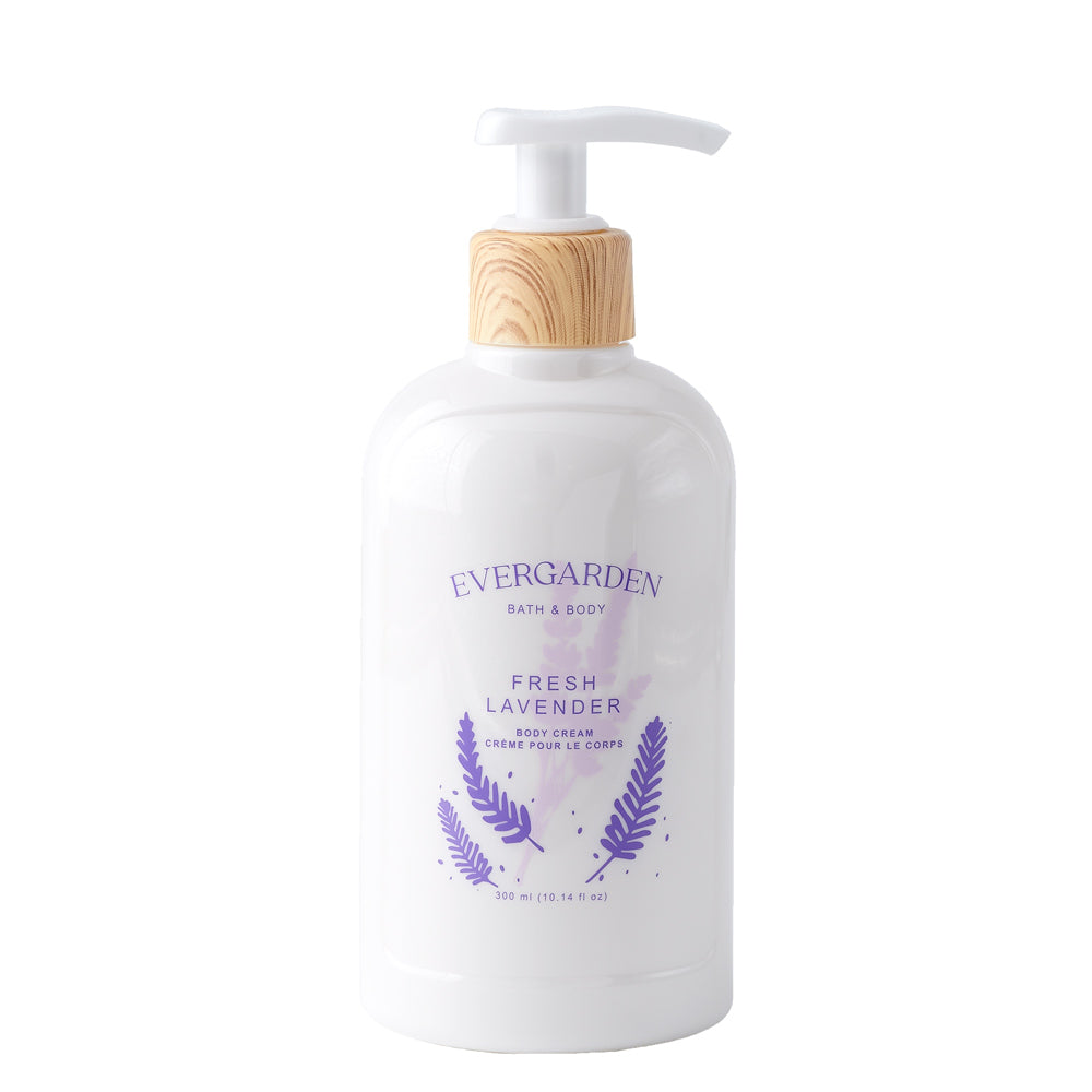 The Lavender Dreamscape Spa Gift Set, Spa Gift Baskets, Body cream, body wash, bath salts, body scrub, bar soap, spa candle, exfoliating gloves, perfume, Luxury spa gifts, Shower gloves, Body buffer, Canada Delivery