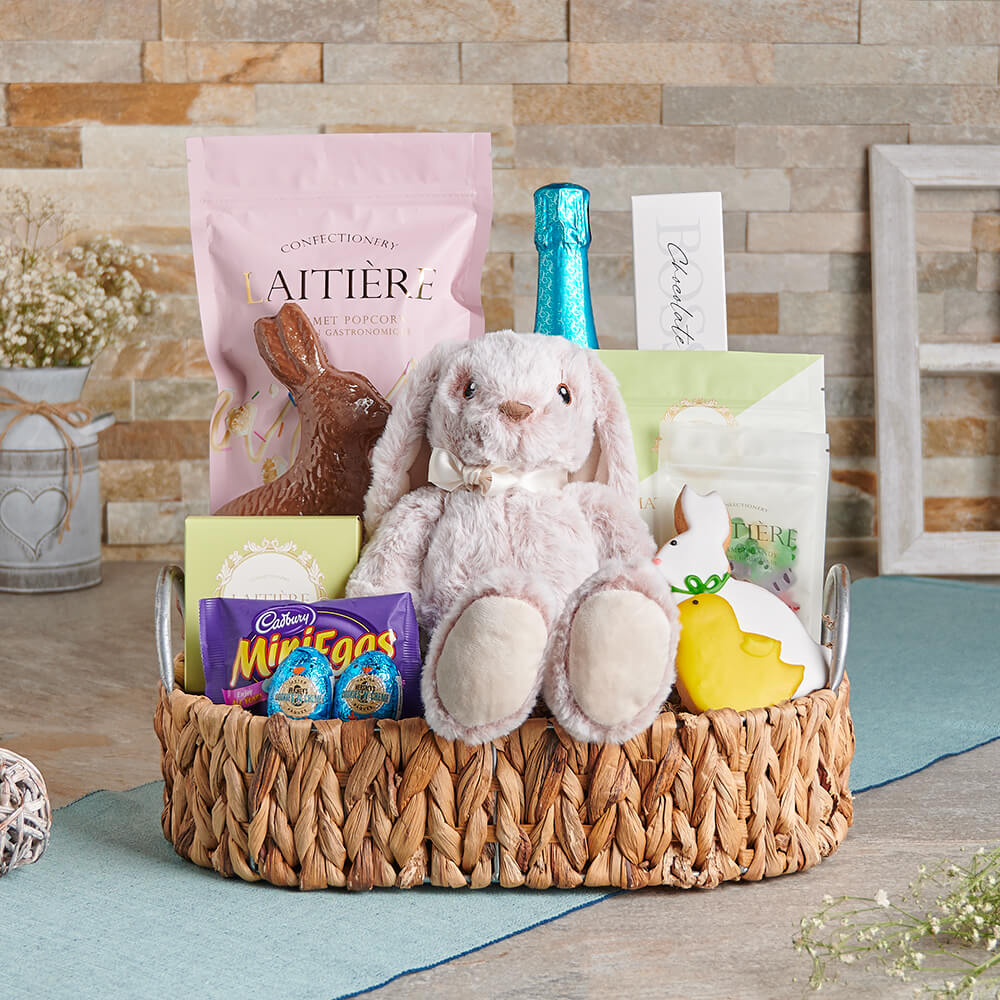 Easter Treats & Champagne Gift Tray, champagne gift, champagne, sparkling wine gift, sparkling wine, easter gift, easter, gourmet gift, gourmet