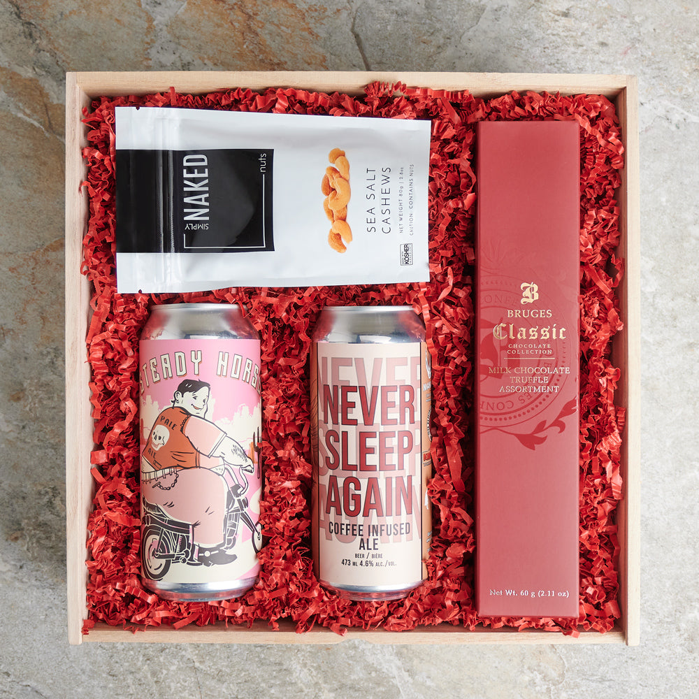 The Legacy Beer &amp; Nuts Gift Basket, Valentine's Day gifts, chocolates