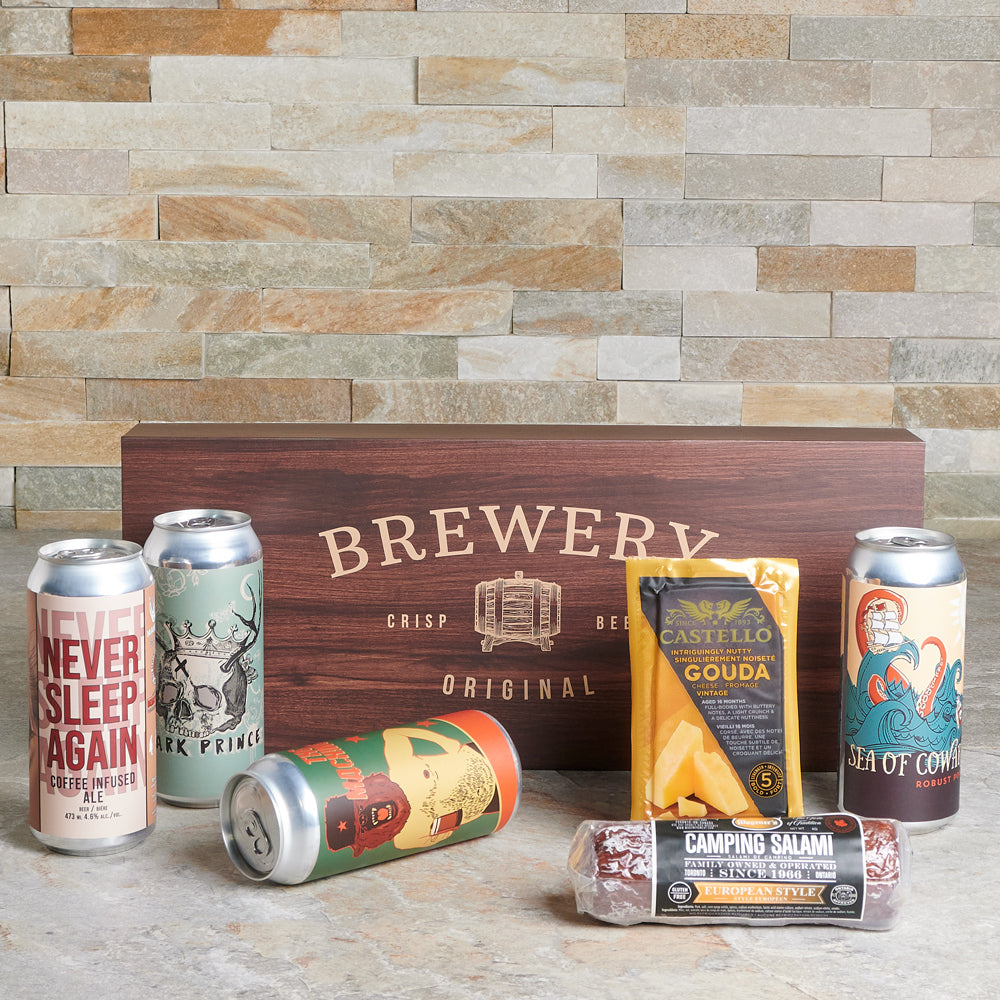 Craft Beer and Castello Gouda Cheese Gift Box – how the gift is presented