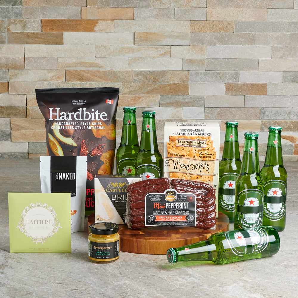Appetizer &amp; Six Pack Gift Set, beer gift baskets, gourmet gifts, gifts