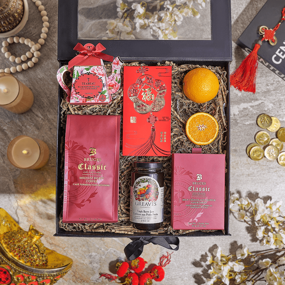 Good Luck Tea &amp; Coffee Gift Box, chinese new year gift, chinese new year, lunar new year gift, lunar new year, tea gift, tea, Canada delivery
