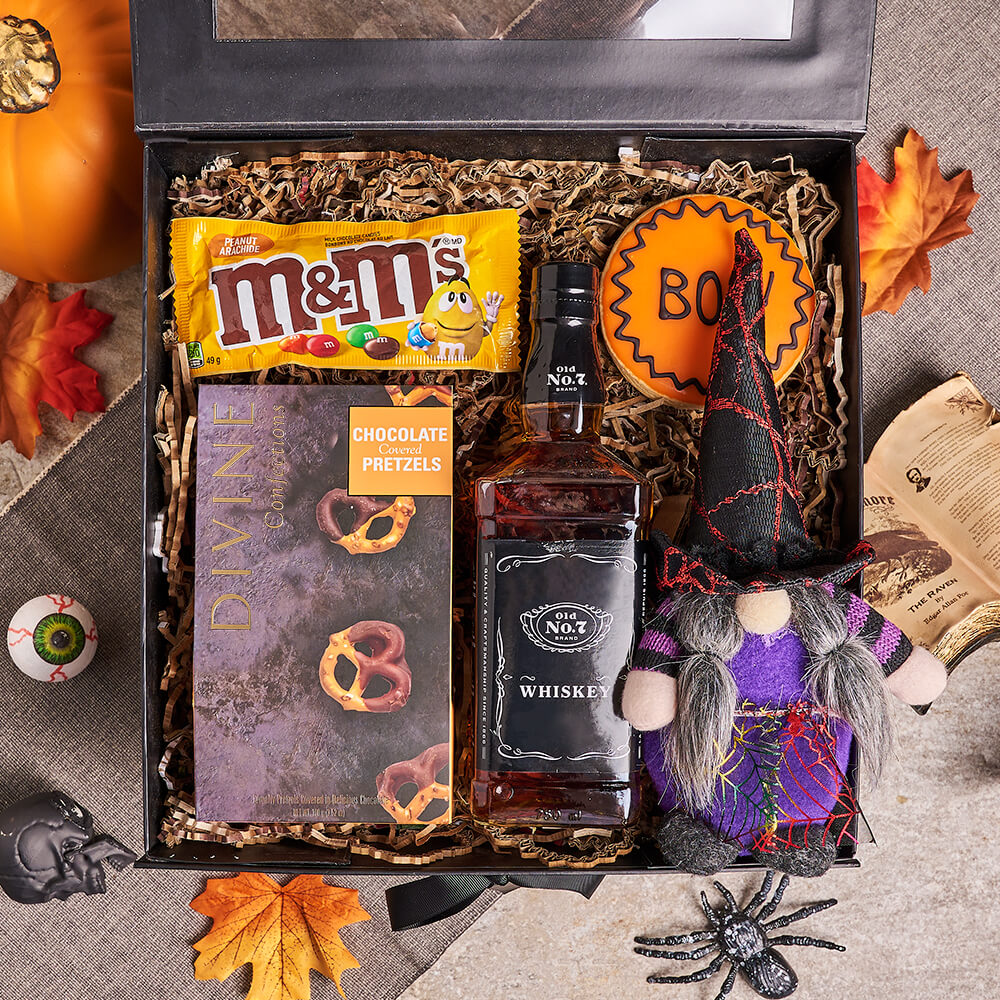Halloween Spirits &amp; Treat Gift Box, liquor gift, liquor, halloween gift, halloween, gourmet gift, gourmet, candy gift, candy