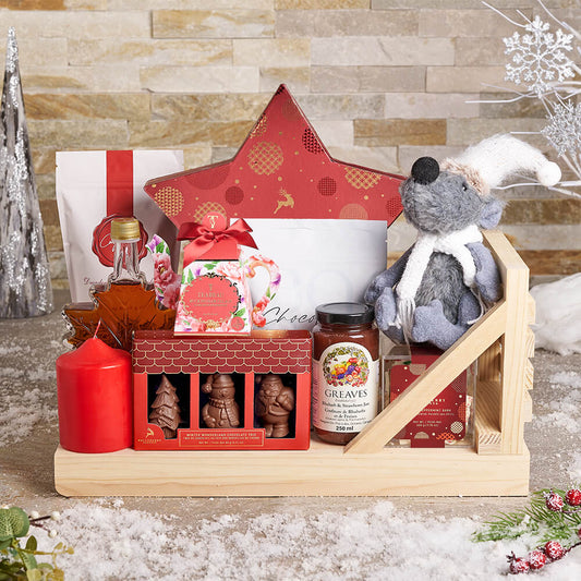 Holiday Sled Gift Set, christmas gift, christmas, holiday gift, holiday, gourmet gift, gourmet, chocolate gift, chocolate