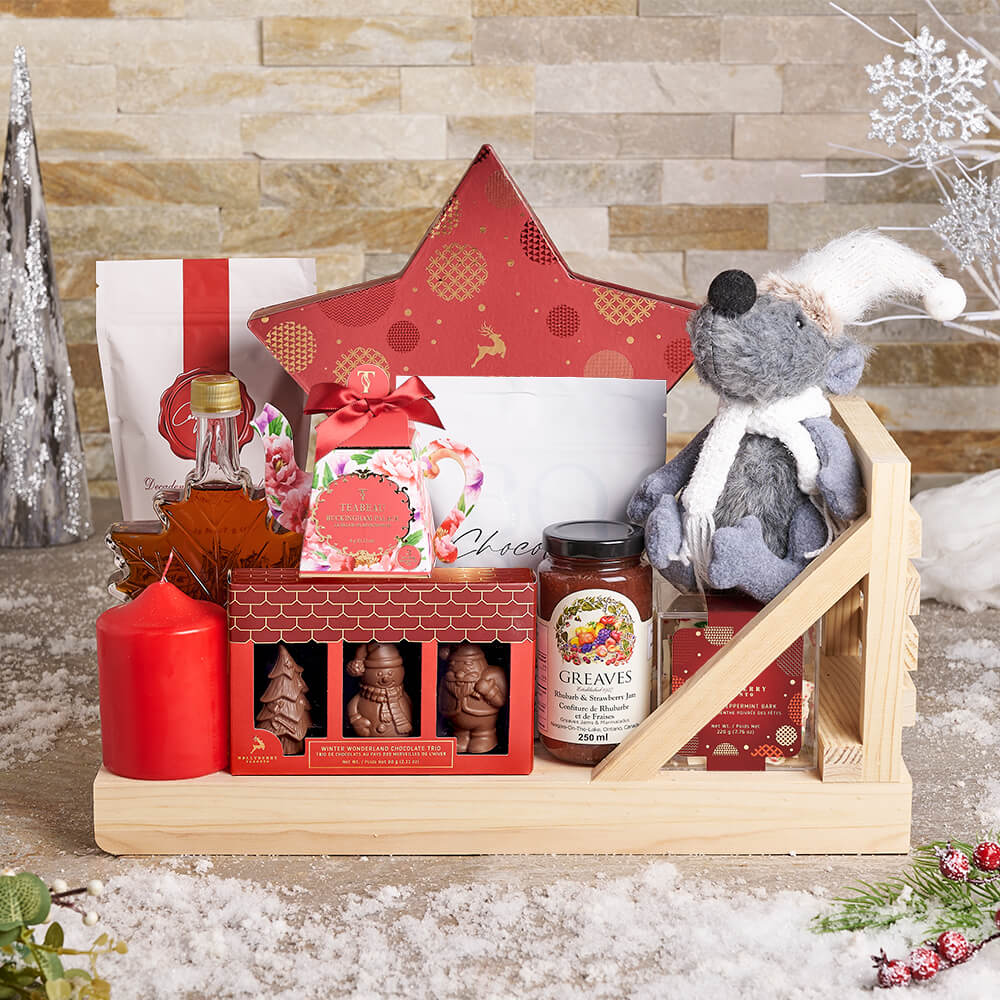 Holiday Sled Gift Set, christmas gift, christmas, holiday gift, holiday, gourmet gift, gourmet, chocolate gift, chocolate
