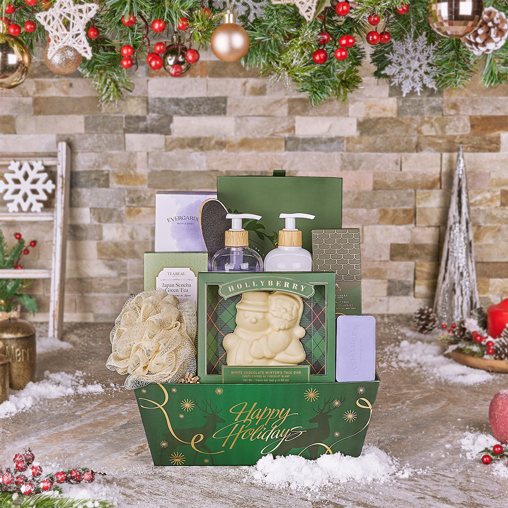 Holiday Spa &amp; Chocolate Gift Tray, christmas gift, christmas, spa gift, spa, chocolate gift, chocolate, Canada delivery