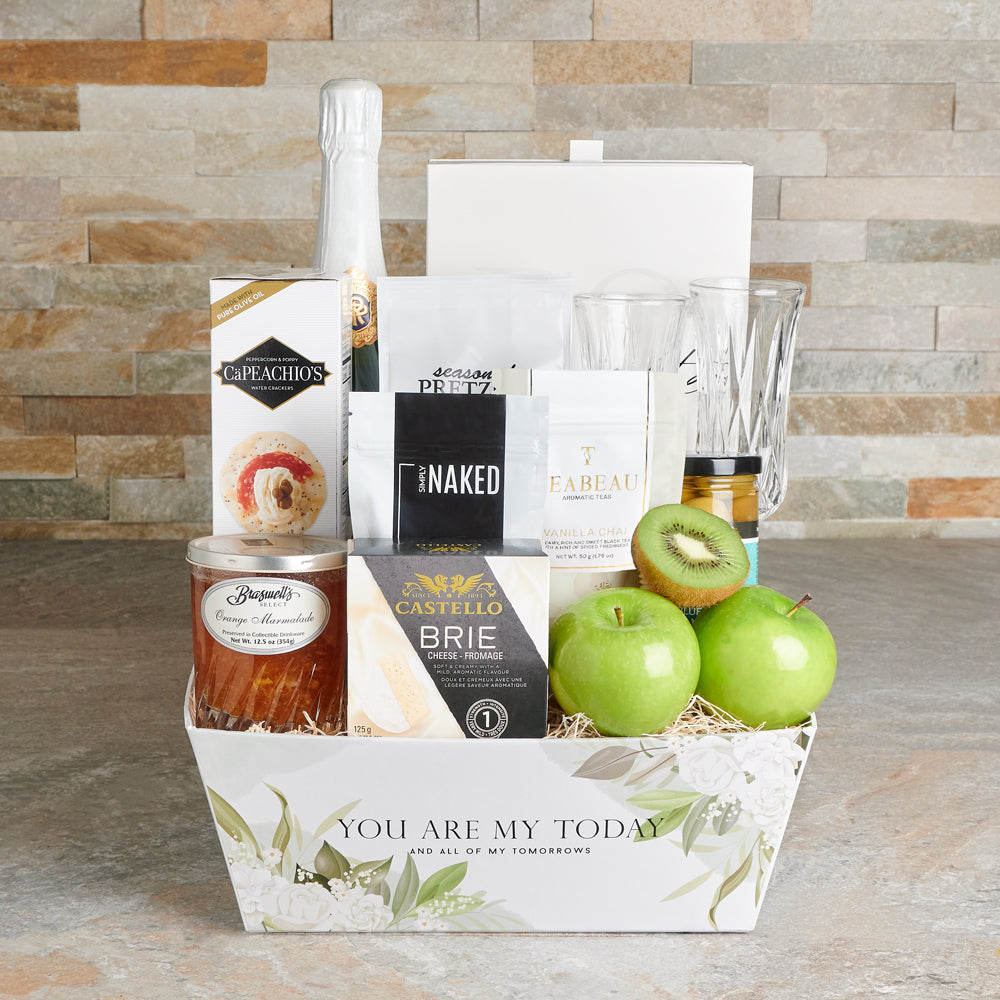 Heartfelt Love &amp; Champagne Gift, champagne gift, champagne, gourmet gift, gourmet, tea gift, tea, sparkling wine gift, sparkling wine