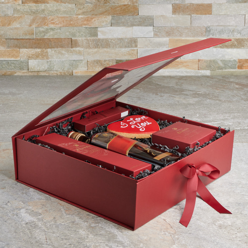 The Passionate Liquor Gift Box, Valentine's Day gifts, liquor gifts, chocolate gifts