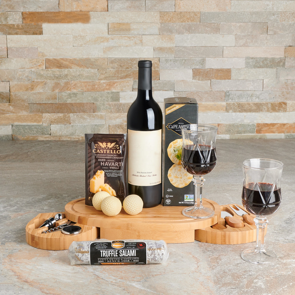 Gourmet Truffle Salami &amp; Wine Gift Set, gourmet gift, gourmet, wine gift, wine, golf gift, golf, sports gift, sports