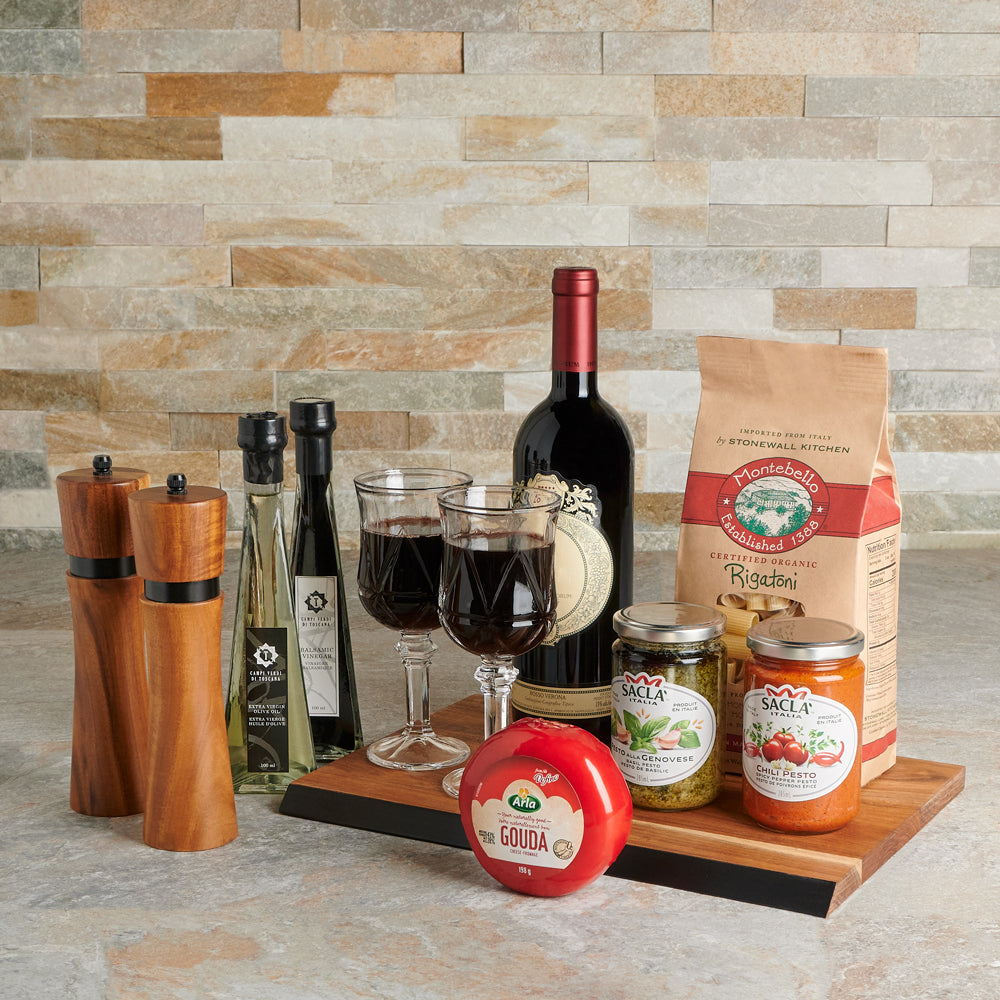 The Bella Tavola Wine &amp; Pasta Gift Set, wine gift, wine, gourmet gift, gourmet, pasta gift, pasta