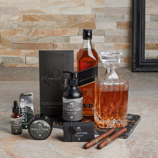 Spa & Liquor Gift Set for Him, liquor gift, liquor, spa gift, spa, spa gift for him, mens spa gift, fathers day, fathers day gift